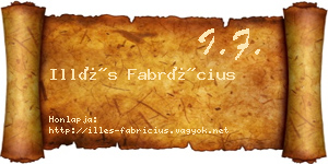 Illés Fabrícius névjegykártya